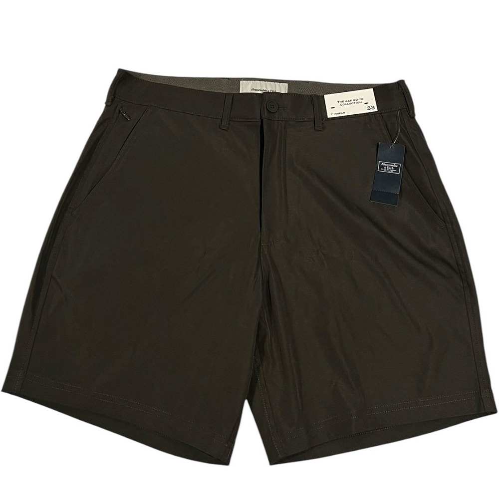 Abercrombie & Fitch Shorts Mens 33 Olive Brown A&F Go-To Collection 7" Inseam